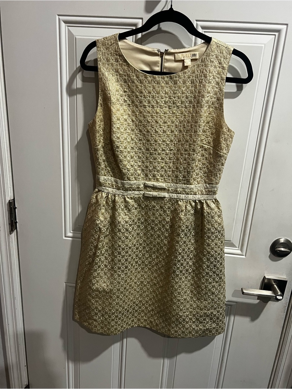 ERIN by Erin Fetherston Cream Textured Sleeveless Mini Dress